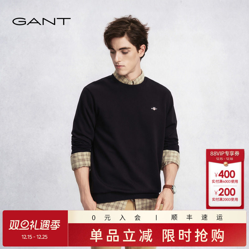 GANT/甘特秋冬男士纯棉圆领卫衣