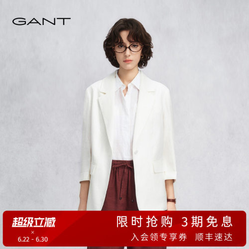 GANT/甘特女士亚麻老钱风单西服