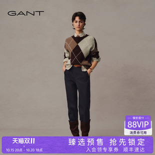 【高智系列】GANT/甘特26秋冬女士显瘦休闲裤复古锥形小脚九分裤