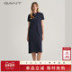 翻领长裙纯色休闲POLO裙短袖 连衣裙 甘特新款 女装 100%棉 GANT