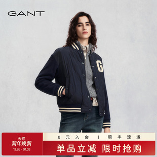 GANT 女士绗线棉服针织拼接学院风棒球服夹克外套 甘特25秋冬新款
