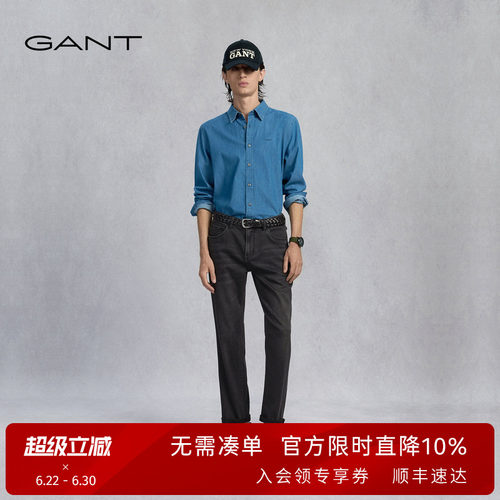 GANT/甘特修身经典黑色牛仔裤