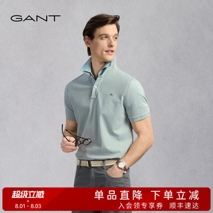 GANT/甘特夏季新款男士纯色棉质打底衫时尚简约短袖T恤翻领POLO衫