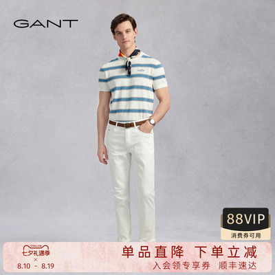 GANT/甘特男士白色五袋裤牛仔裤