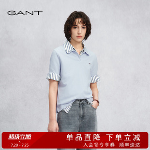 【出色POLO】GANT/甘特26春夏新款女士珠地棉柔软微弹翻领短袖T恤