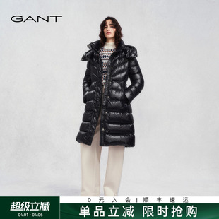 女士中长款 GANT 甘特秋冬季 新款 羽绒服外套 收腰连帽柔软气质时尚