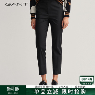 通勤商务休闲中腰紧身纯色百搭休闲裤 GANT 时尚 女九分裤 甘特新款