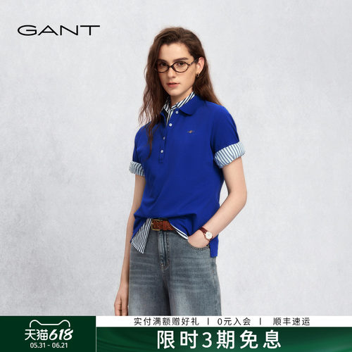 GANT/甘特女士四粒扣短袖POLO衫