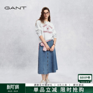 甘特26春夏女纯棉牛仔伞裙舒适大A版 GANT 复古半身裙 随心系列