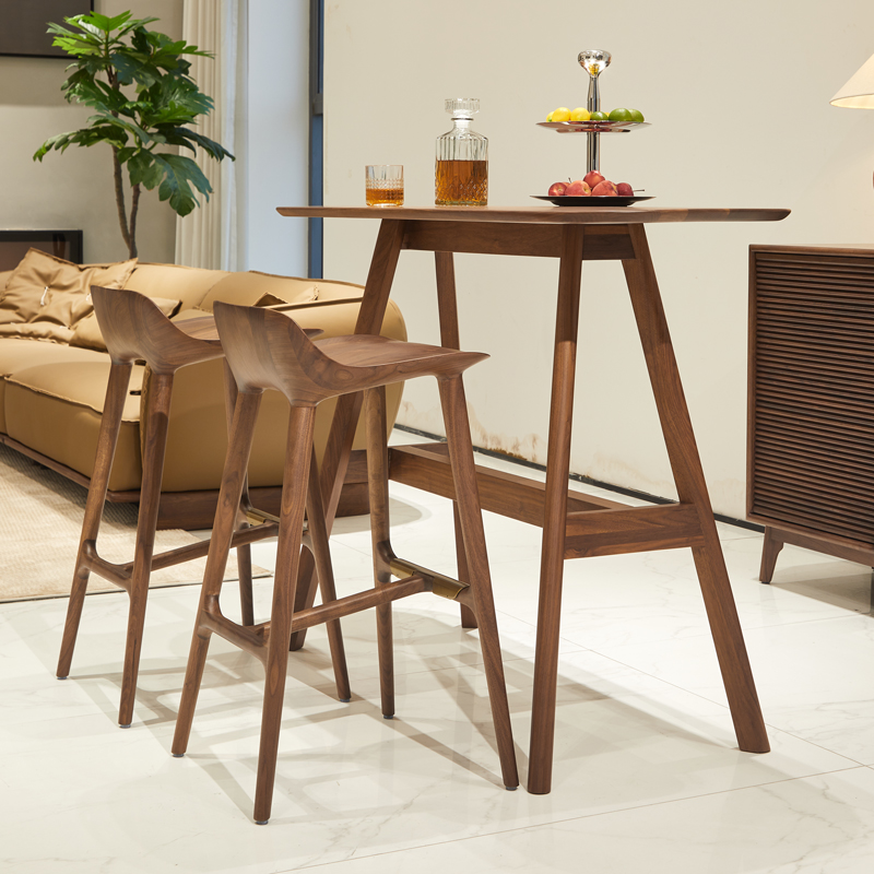 QCC吧台桌北美黑胡桃木苏作吧台