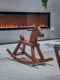 黑胡桃木儿童摇椅木马摇摇椅实木工艺品幼儿摇马1 3周岁生日礼物