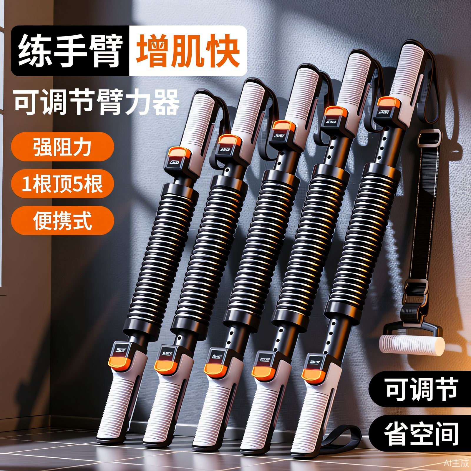 男士五档可调节臂力棒40公斤健身