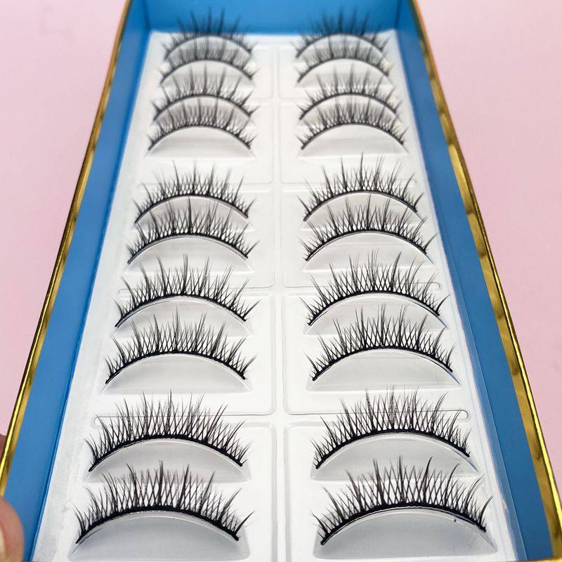 雨卡卡508装短款自然假睫毛仿真仙子可分段交叉款浓密初学眼睫毛