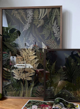 复古植物标本装饰画花卉小清新