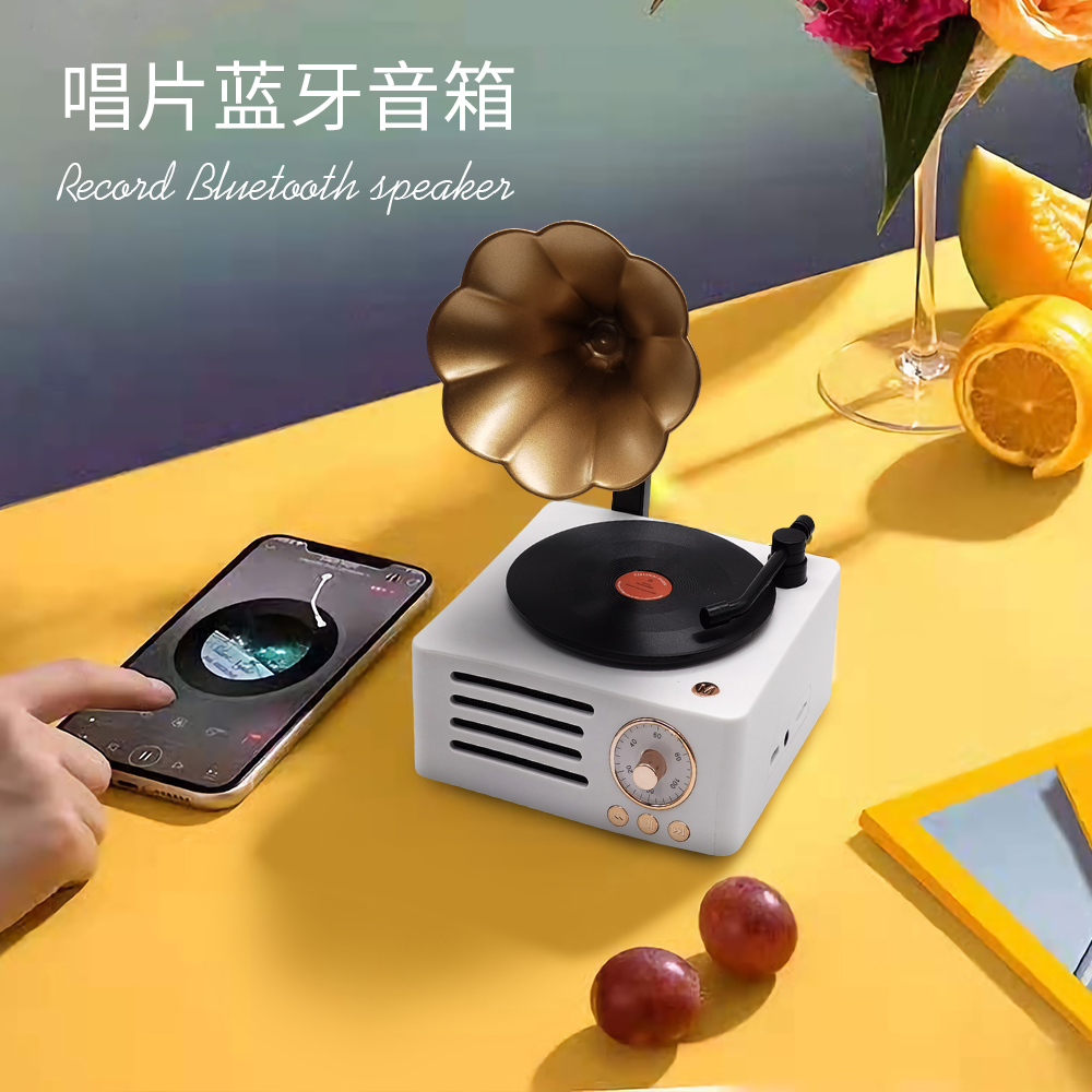 无线原子黑胶蓝牙音箱音响小型唱片机创意可爱女2021年新款复古音乐收音机家用迷你情人节生日礼物电脑男高端