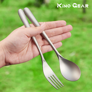 纯钛旅行餐具三件套装 Kíno Gear户外纯钛叉勺筷子露营野餐便携式