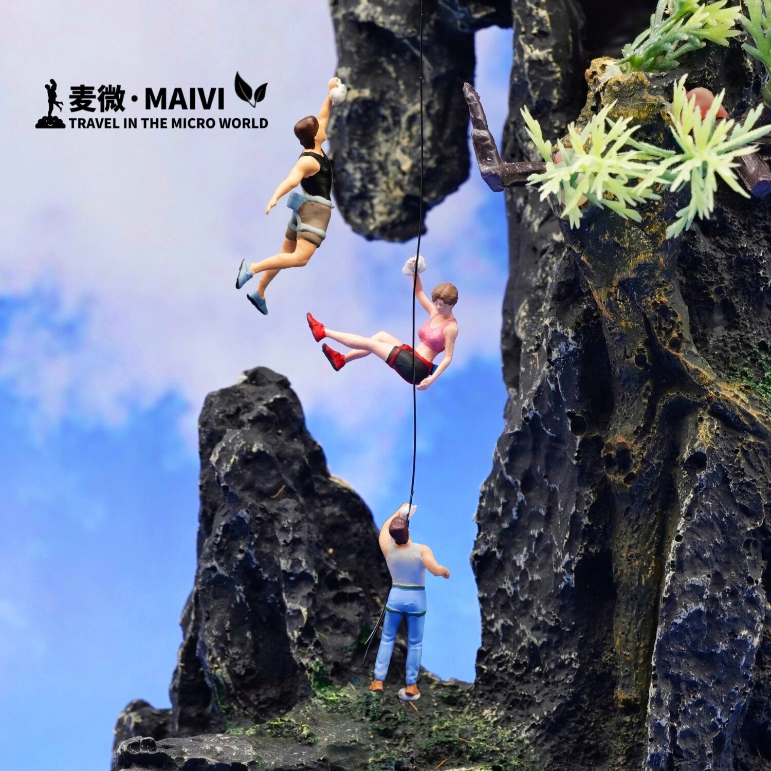 1:64麦微人偶 攀岩登山攀登手办/手办景品