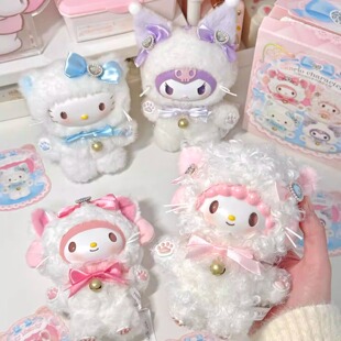 正版三丽鸥闪耀喵喵团盲盒毛绒搪胶挂件凯蒂猫公仔女生日新年礼物