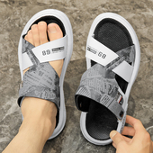 男新款 凉鞋 韩版 男透气防滑夏季 潮流外穿学生运动露趾凉拖鞋 沙滩鞋