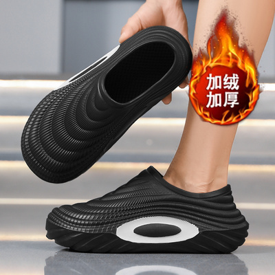 防滑洞洞鞋保暖护士鞋手术室防水拖鞋男款2025新款棉拖鞋冬季加绒