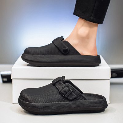 踩屎感办公室包头拖鞋男沙滩凉鞋勃肯半拖鞋男款夏季外穿防臭厚底