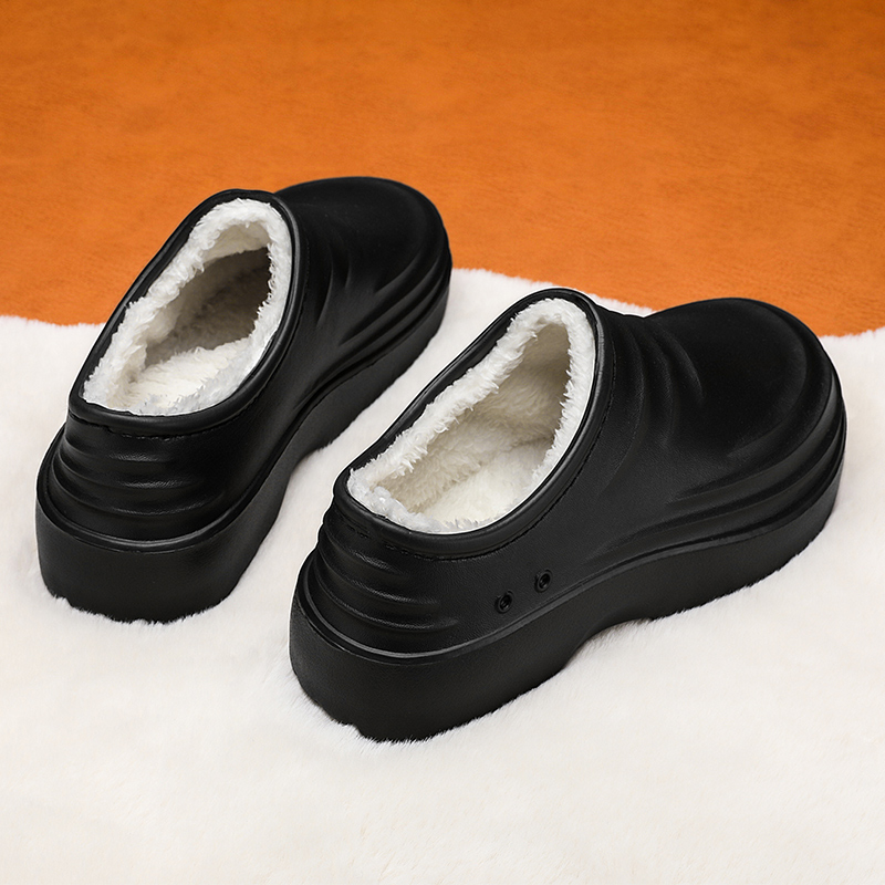 防滑耐磨劳保工作鞋厨师鞋男棉鞋一脚蹬上班防水防油男鞋秋冬厨房