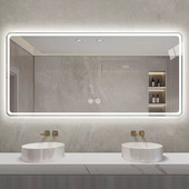 超白玻洗手台镜子卫生间智能led浴室镜带灯光防雾卫浴美颜镜定制