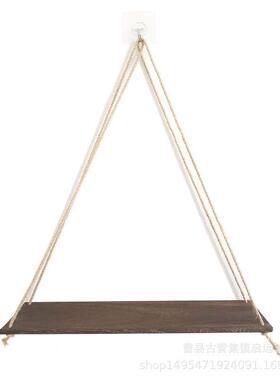 壁挂装吊绳38564摆置物架 架花盆收纳 木板饰悬挂吊饰件