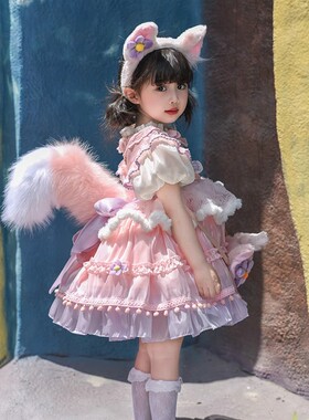 女童cosplay玲娜贝儿裙子儿童女宝宝生日礼服迪士尼洛丽塔公主裙