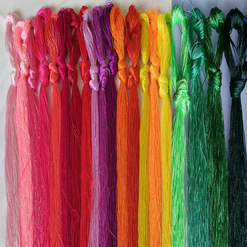 3股黑白彩色冰丝线制作DIY做鞋垫的刺绣线小把手工绣花丝光线包邮