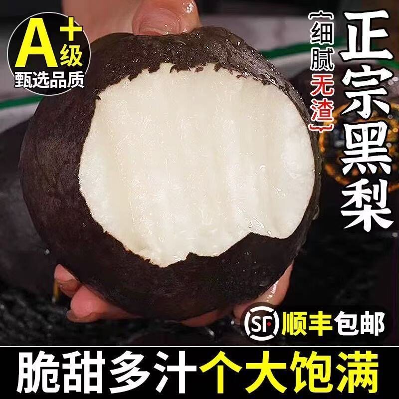 【顺丰】黑梨大果新鲜乌黑梨四川5斤脆甜黑皮梨子孕妇水果高山原3