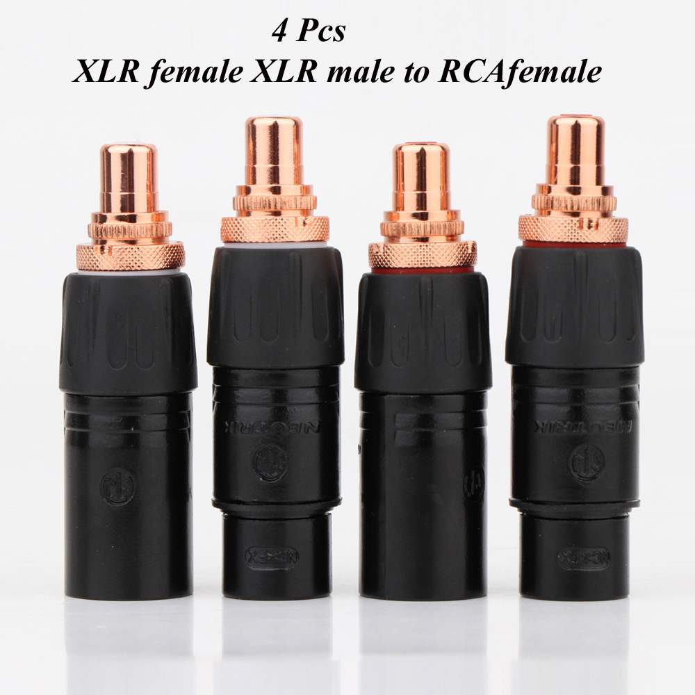 XLR平衡头转莲花母座 卡侬公母转RCA母座 音响转接头 音频转换头