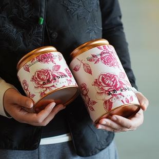 云南玫瑰花茶罐墨红玫瑰包装盒密封空罐子冻干玫瑰花茶伴手礼定制