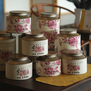 云南墨红玫瑰罐冻干玫瑰包装玫瑰花茶空包装伴手礼玫瑰密封罐定制