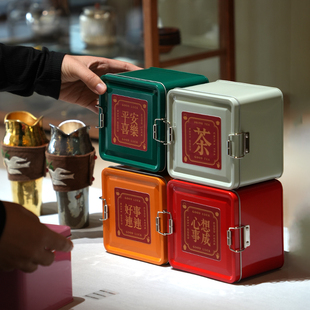 创意马口铁茶叶盒红茶龙珠岩茶普洱福鼎白茶饭盒密封罐茶叶包装