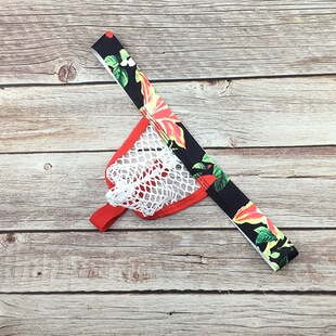 男士丁字内裤网孔镂空全透视U凸低腰宽边薄款U凸潮男个性裤头速干