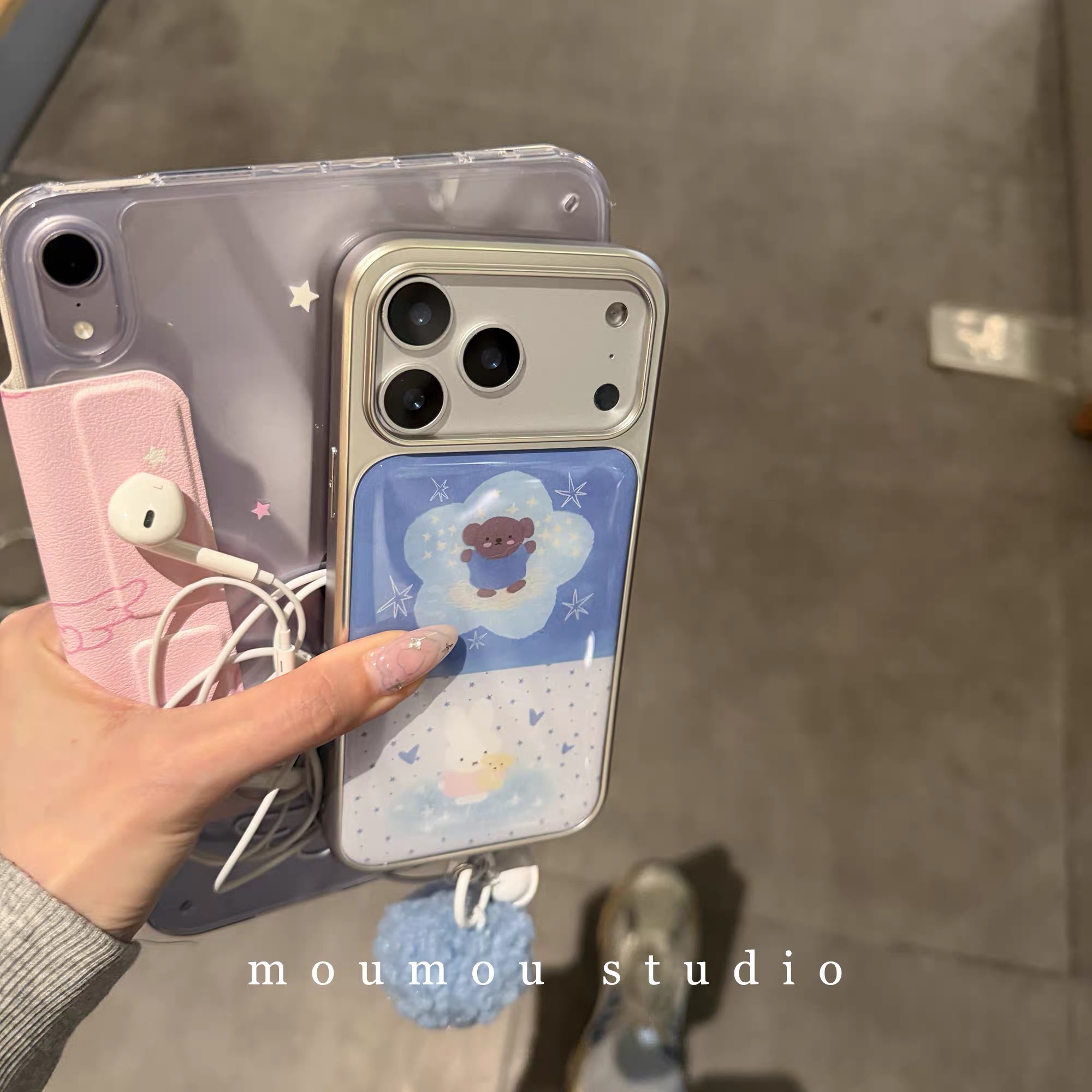 秋冬毛绒可爱米菲兔小熊适用iphone16promax苹果17手机壳15pro女iphone14韩风13promax防摔15promax套14plus