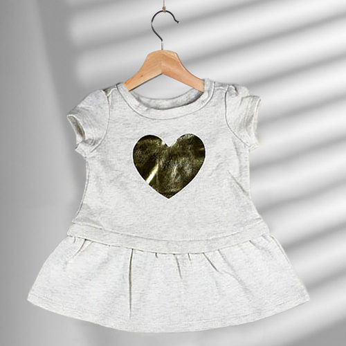 新生儿纯棉连衣裙短袖毛圈外套正品oldnavy老海军米白烫印爱心