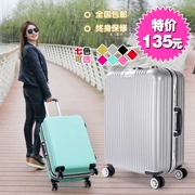 Ultralight ABS + PC khung nhôm xe đẩy trường hợp bánh xe vạn năng 26 inch vỏ cứng hành lý 22 nam và nữ tăng vàng hành lý du lịch - Va li