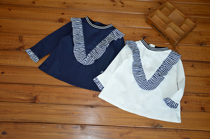 Chemise fille à manche longue en coton - Ref 2085605 Image 1