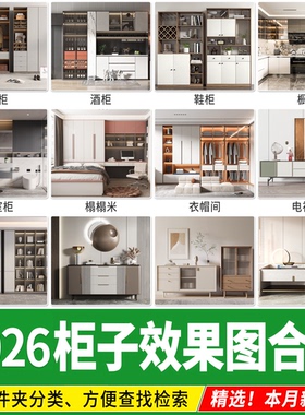室内家装柜子效果图意向图参考图库装修设计衣柜酒柜鞋柜橱柜书柜