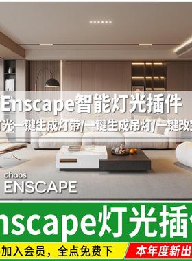 Enscape 智能灯光插件草图大师SU一键吊顶灯光可改 ies灯光渲染