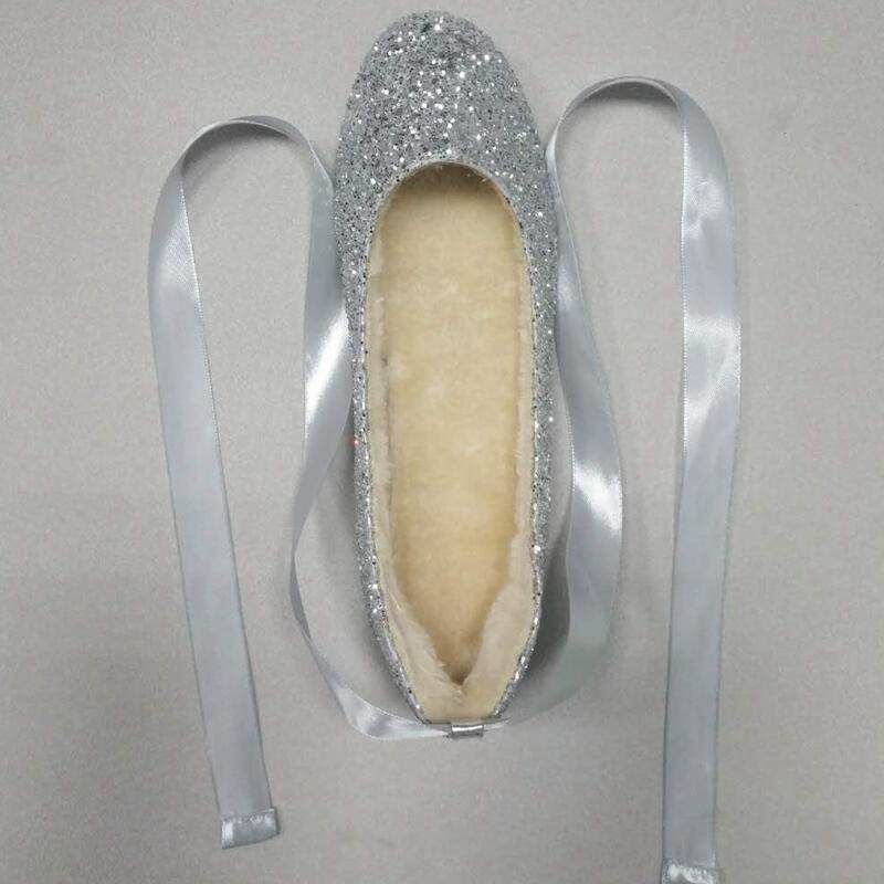 CRYSTAL SLIPPERS FAIRY SHOES PUMPS FLAT SHOES WOMENS BALLET LACE-UPS SEQUINS DRESS SHOES VELVET WEDDING SHOES BRIDESMAID SHOES