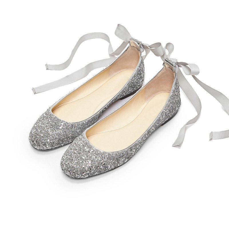 CRYSTAL SLIPPERS FAIRY SHOES PUMPS FLAT SHOES WOMENS BALLET LACE-UPS SEQUINS DRESS SHOES VELVET WEDDING SHOES BRIDESMAID SHOES