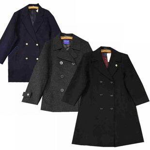 古着中古外套日本学生校服装班服毛呢牛角扣大衣外套冬6