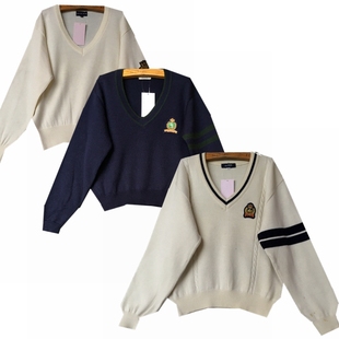古着中古学生日本学院JK织套头毛衣针织衣JK制服开衫女生背心