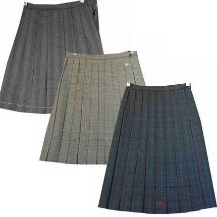 中古古着日本软妹子JK制服学院风学生百褶箱褶格子短裙半身裙