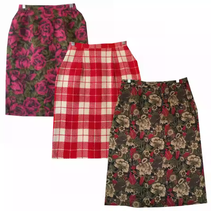 日制格子包臀裙高腰羊毛呢半身裙