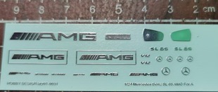 1/24 奔驰 SL65 AMG 车模型金属效果水贴纸 电镀银色 01-0031