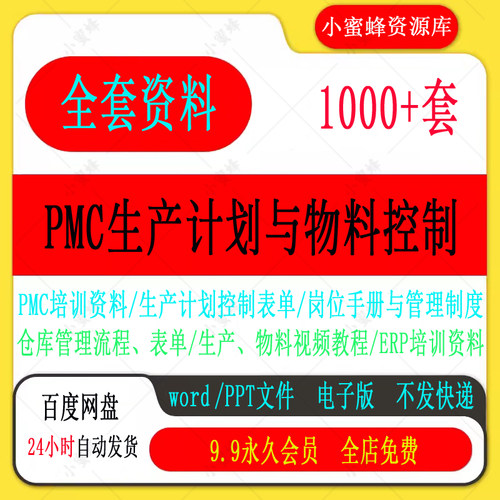 PMC生产计划与物料控制PPT视频课程生产流程管理培训仓库物料表格